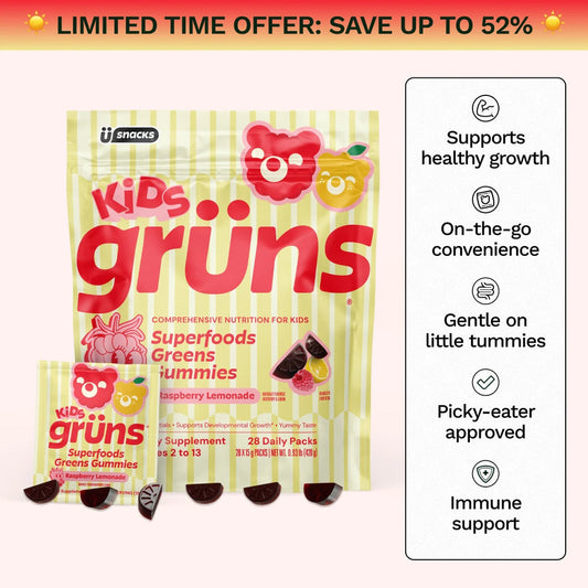 Grüns Kids Superfood Gummies（Raspberry Lemonade）